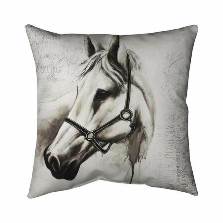 BEGIN HOME DECOR 26 x 26 in. Flicka The White Horse-Double Sided Print Indoor Pillow 5541-2626-AN70
